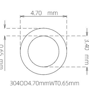 外径 4.70 mm / 内径 3.40 mm · 304 不锈钢毛细管