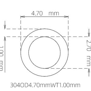 外径 4.70 mm / 内径 2.70 mm · 304 不锈钢毛细管