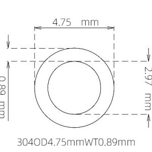 外径 4.75 mm / 内径 2.97 mm · 304 不锈钢毛细管