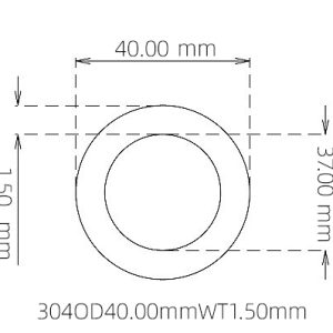 外径 40.00 mm / 内径 37.00 mm · 304 不锈钢毛细管