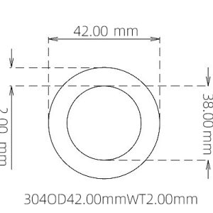 外径 42.00 mm / 内径 38.00 mm · 304 不锈钢毛细管