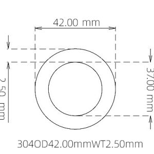 外径 42.00 mm / 内径 37.00 mm · 304 不锈钢毛细管