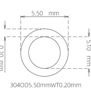 外径 5.50 mm / 内径 5.10 mm · 304 不锈钢毛细管