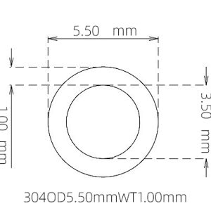 外径 5.50 mm / 内径 3.50 mm · 304 不锈钢毛细管