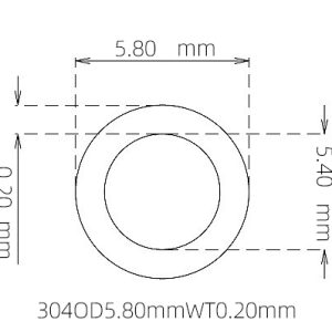外径 5.80 mm / 内径 5.40 mm · 304 不锈钢毛细管