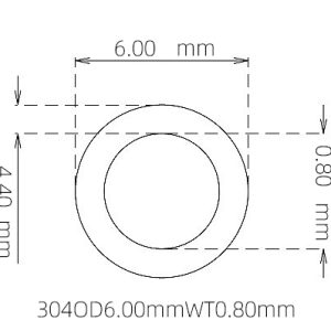 外径 6.00 mm / 内径 4.40 mm · 304 不锈钢毛细管
