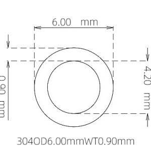 外径 6.00 mm / 内径 4.20 mm · 304 不锈钢毛细管