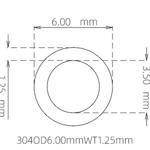 外径 6.00 mm / 内径 3.50 mm · 304 不锈钢毛细管