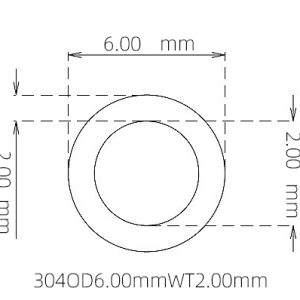外径 6.00 mm / 内径 2.00 mm · 304 不锈钢毛细管