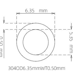 外径 6.35 mm / 内径 5.35 mm · 304 不锈钢毛细管