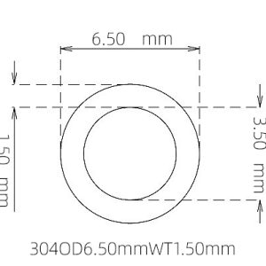 外径 6.50 mm / 内径 3.50 mm · 304 不锈钢毛细管