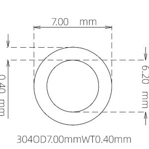 外径 7.00 mm / 内径 6.20 mm · 304 不锈钢毛细管