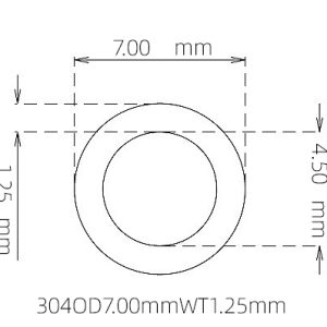 外径 7.00 mm / 内径 4.50 mm · 304 不锈钢毛细管