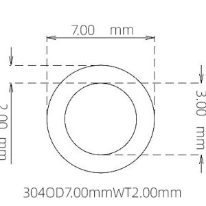 外径 7.00 mm / 内径 3.00 mm · 304 不锈钢毛细管