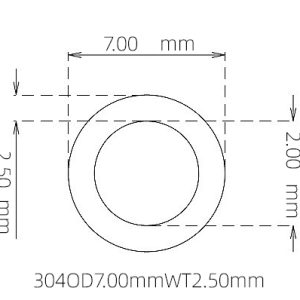 外径 7.00 mm / 内径 2.00 mm · 304 不锈钢毛细管