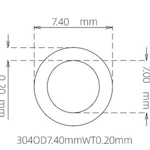 外径 7.40 mm / 内径 7.00 mm · 304 不锈钢毛细管