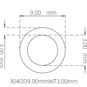 外径 9.00 mm / 内径 3.00 mm · 304 不锈钢毛细管