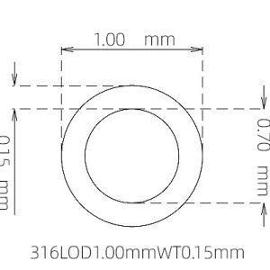 外径 1.00 mm / 内径 0.70 mm · 316L 不锈钢毛细管