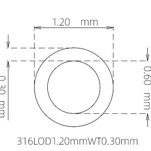 外径 1.20 mm / 内径 0.60 mm · 316L 不锈钢毛细管