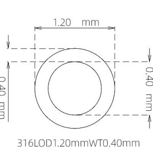 外径 1.20 mm / 内径 0.40 mm · 316L 不锈钢毛细管