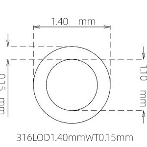 外径 1.40 mm / 内径 1.10 mm · 316L 不锈钢毛细管