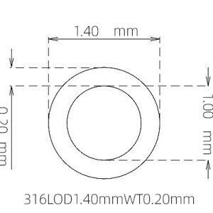 外径 1.40 mm / 内径 1.00 mm · 316L 不锈钢毛细管