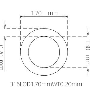 外径 1.70 mm / 内径 1.30 mm · 316L 不锈钢毛细管
