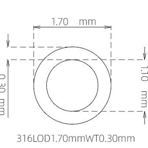 外径 1.70 mm / 内径 1.10 mm · 316L 不锈钢毛细管