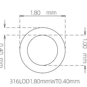 外径 1.80 mm / 内径 1.00 mm · 316L 不锈钢毛细管
