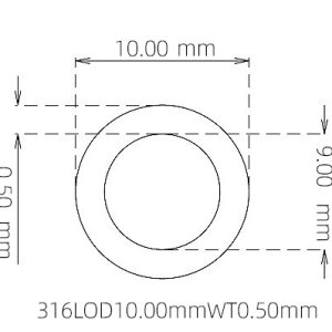 外径 10.00 mm / 内径 9.00 mm · 316L 不锈钢毛细管