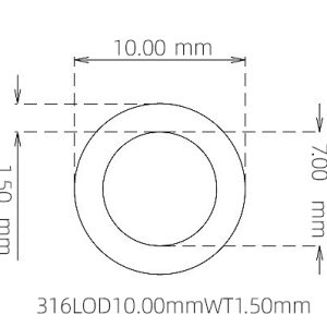 外径 10.00 mm / 内径 7.00 mm · 316L 不锈钢毛细管