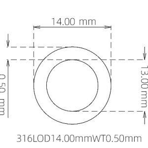 外径 14.00 mm / 内径 13.00 mm · 316L 不锈钢毛细管