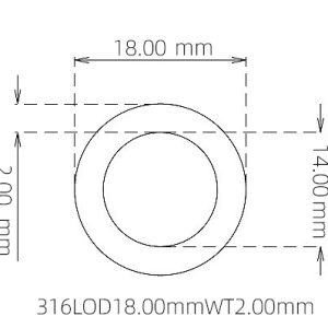 外径 18.00 mm / 内径 14.00 mm · 316L 不锈钢毛细管