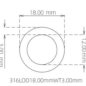 外径 18.00 mm / 内径 12.00 mm · 316L 不锈钢毛细管