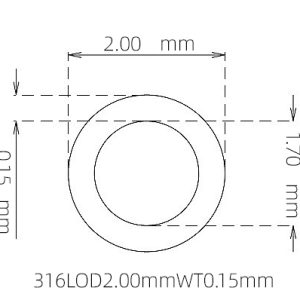 外径 2.00 mm / 内径 1.70 mm · 316L 不锈钢毛细管