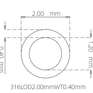 外径 2.00 mm / 内径 1.20 mm · 316L 不锈钢毛细管