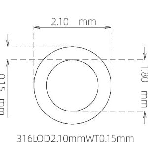 外径 2.10 mm / 内径 1.80 mm · 316L 不锈钢毛细管