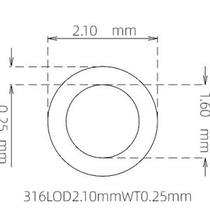 外径 2.10 mm / 内径 1.60 mm · 316L 不锈钢毛细管