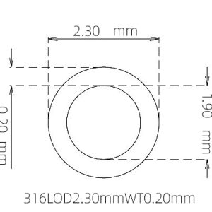 外径 2.30 mm / 内径 1.90 mm · 316L 不锈钢毛细管