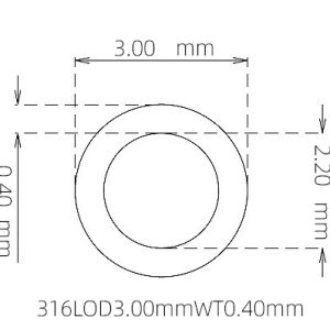 外径 3.00 mm / 内径 2.20 mm · 316L 不锈钢毛细管