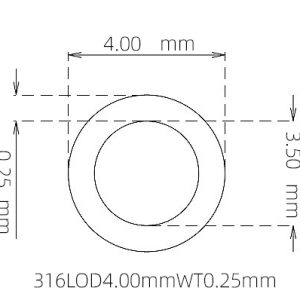 外径 4.00 mm / 内径 3.50 mm · 316L 不锈钢毛细管