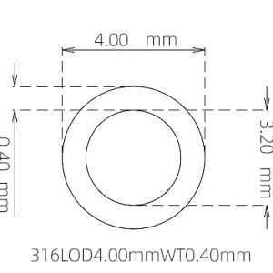 外径 4.00 mm / 内径 3.20 mm · 316L 不锈钢毛细管