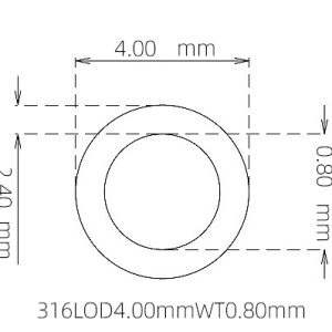 外径 4.00 mm / 内径 2.40 mm · 316L 不锈钢毛细管