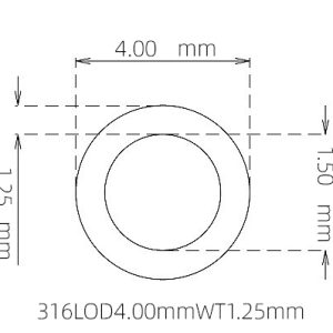 外径 4.00 mm / 内径 1.50 mm · 316L 不锈钢毛细管