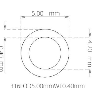外径 5.00 mm / 内径 4.20 mm · 316L 不锈钢毛细管
