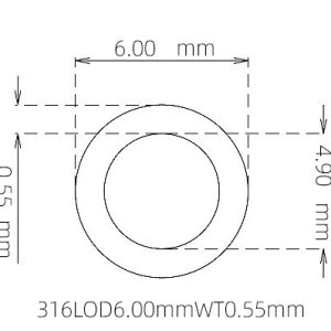 外径 6.00 mm / 内径 4.90 mm · 316L 不锈钢毛细管