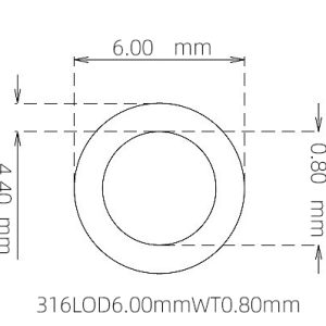外径 6.00 mm / 内径 4.40 mm · 316L 不锈钢毛细管