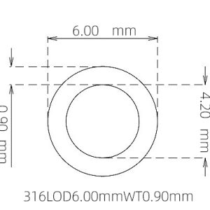 外径 6.00 mm / 内径 4.20 mm · 316L 不锈钢毛细管