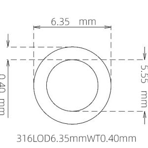 外径 6.35 mm / 内径 5.55 mm · 316L 不锈钢毛细管
