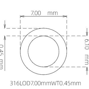 外径 7.00 mm / 内径 6.10 mm · 316L 不锈钢毛细管
